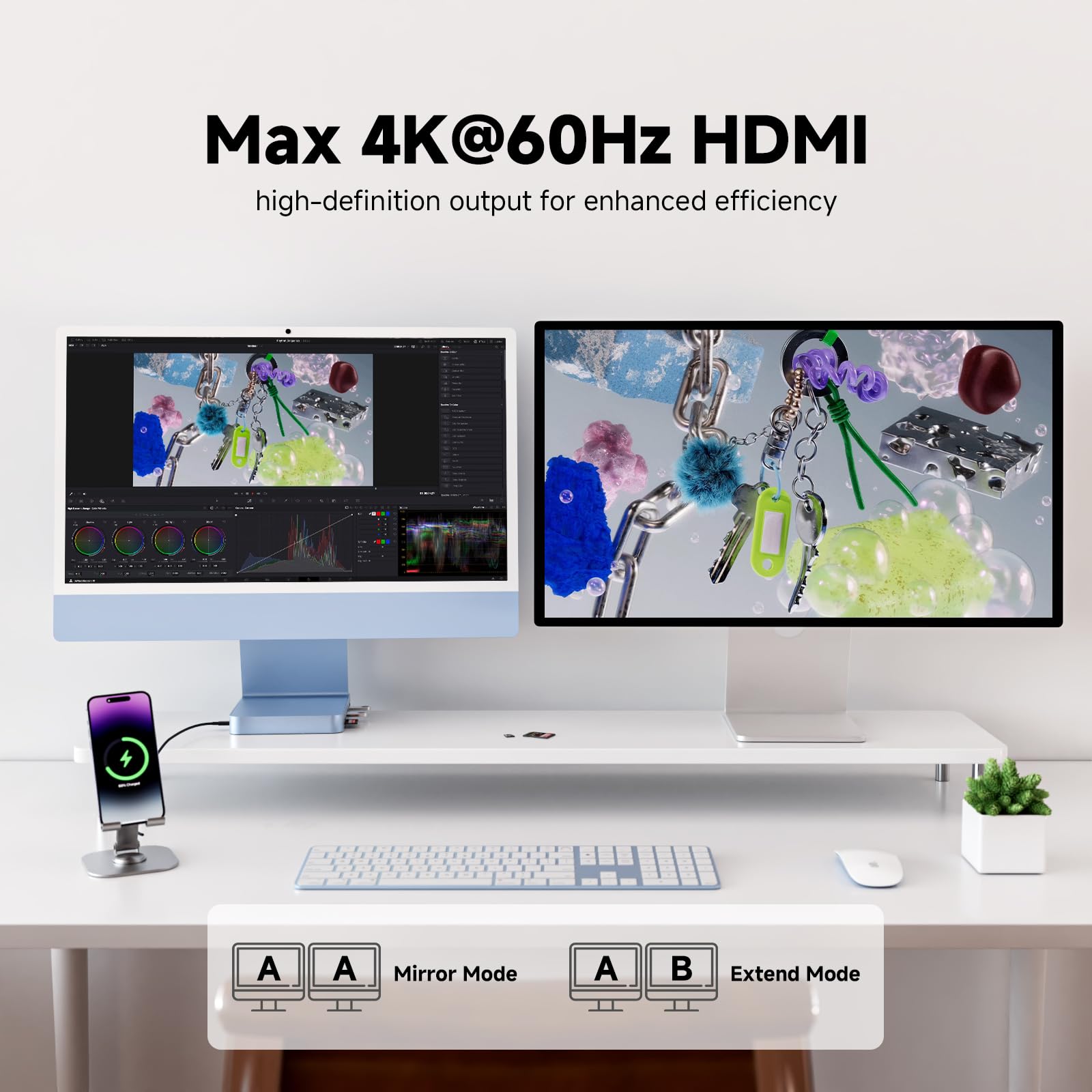 Minisopuru iExpandMate DS802PRO iMac Accessories with 4K@60Hz HDMI